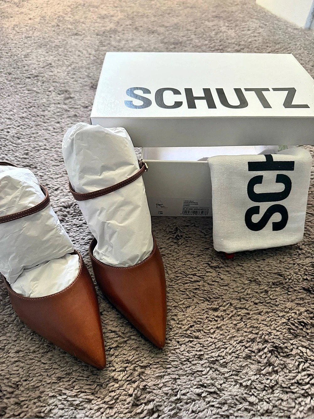 SCHUTZ Laura Mule Pointed Toe Stiletto Mules Brown US 7.5